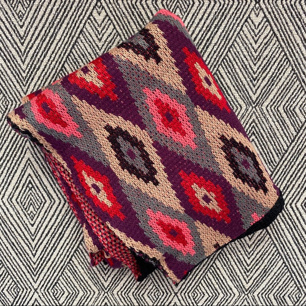 Infinity Scarf Reversible Red Pink Yellow Purple